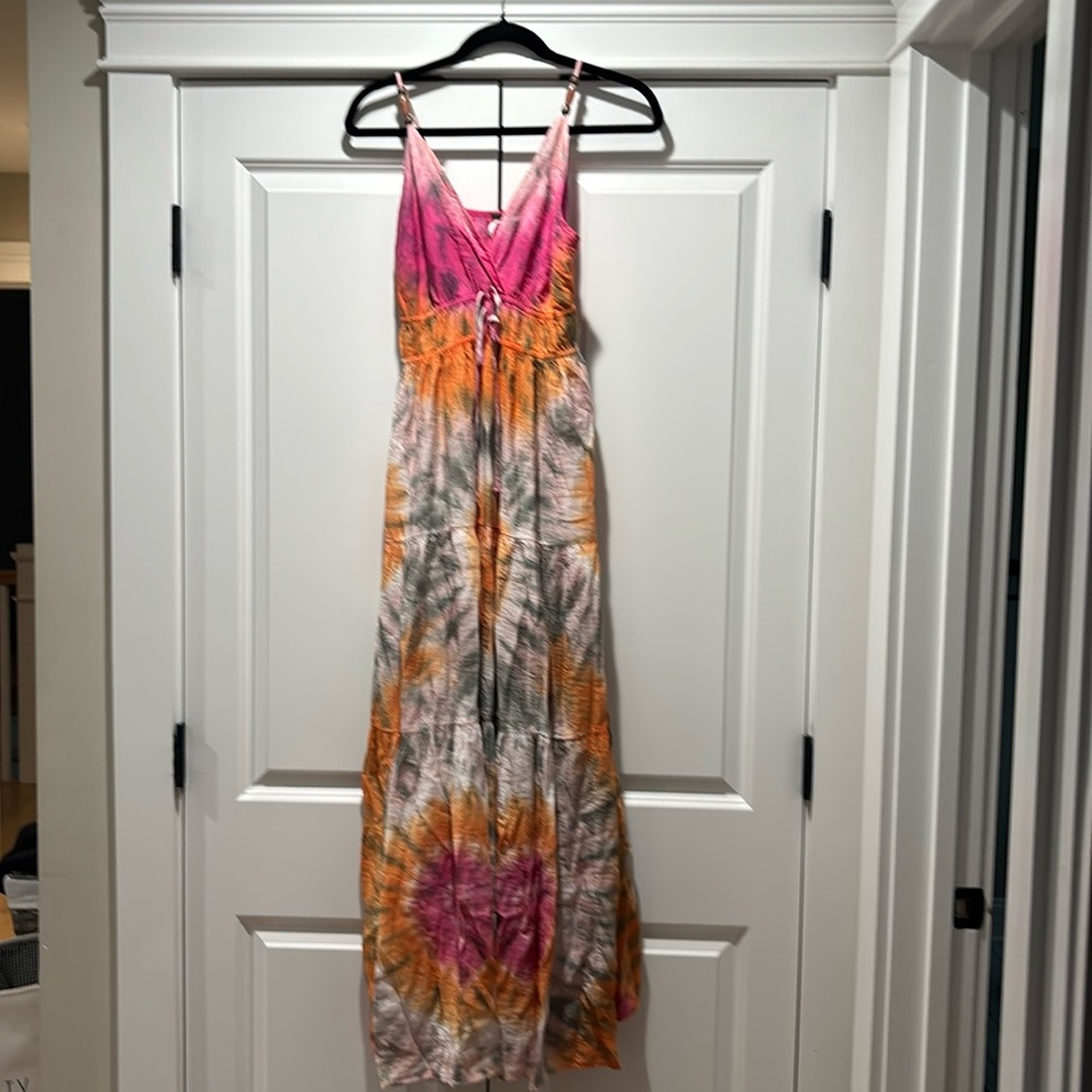 Beautiful tie dye Young Broke and Fabulous maxi dress